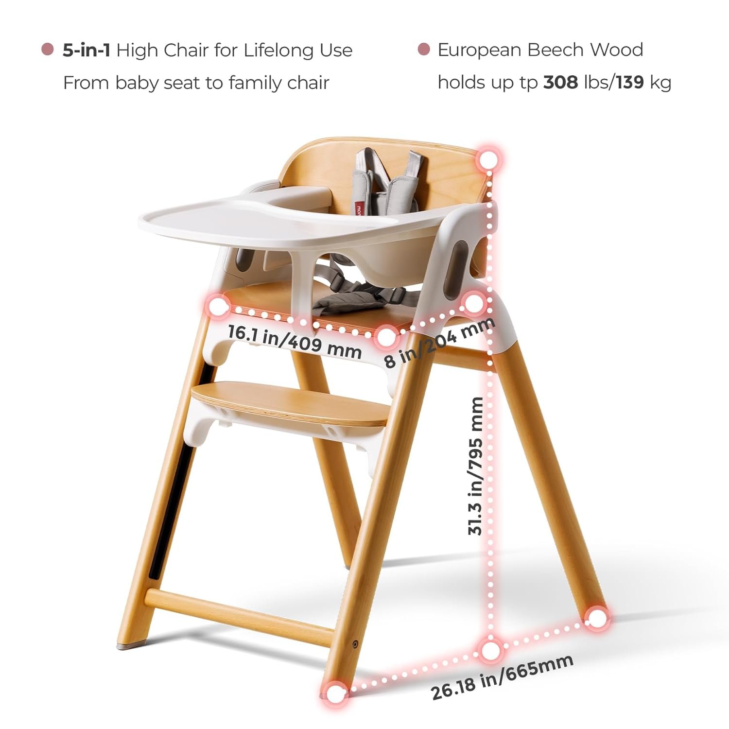 wooden high chair